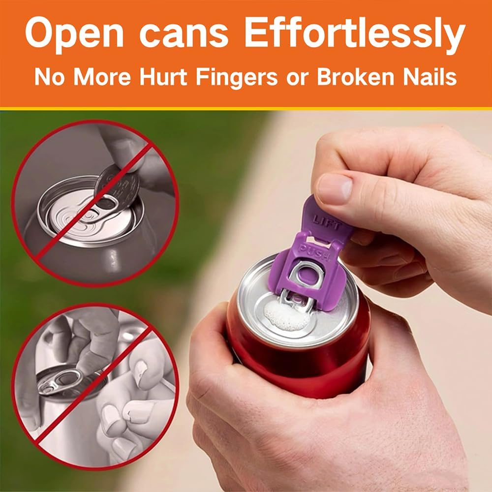 Easy Tab Opener and Drink Protector, 2025 Complete Cover Easy Can Opener Manual Soda Beer Can Openers Plastic Beverage Can Cover Protector Colorful Can Tab Cover Soda Can Opener Tool