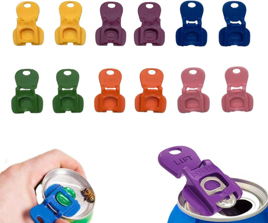 Easy Tab Opener and Drink Protector, 2025 Complete Cover Easy Can Opener Manual Soda Beer Can Openers Plastic Beverage Can Cover Protector Colorful Can Tab Cover Soda Can Opener Tool