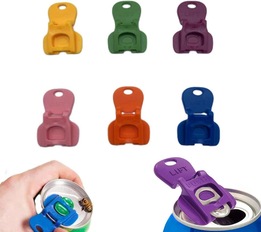 Easy Tab Opener and Drink Protector, 2025 Complete Cover Easy Can Opener Manual Soda Beer Can Openers Plastic Beverage Can Cover Protector Colorful Can Tab Cover Soda Can Opener Tool